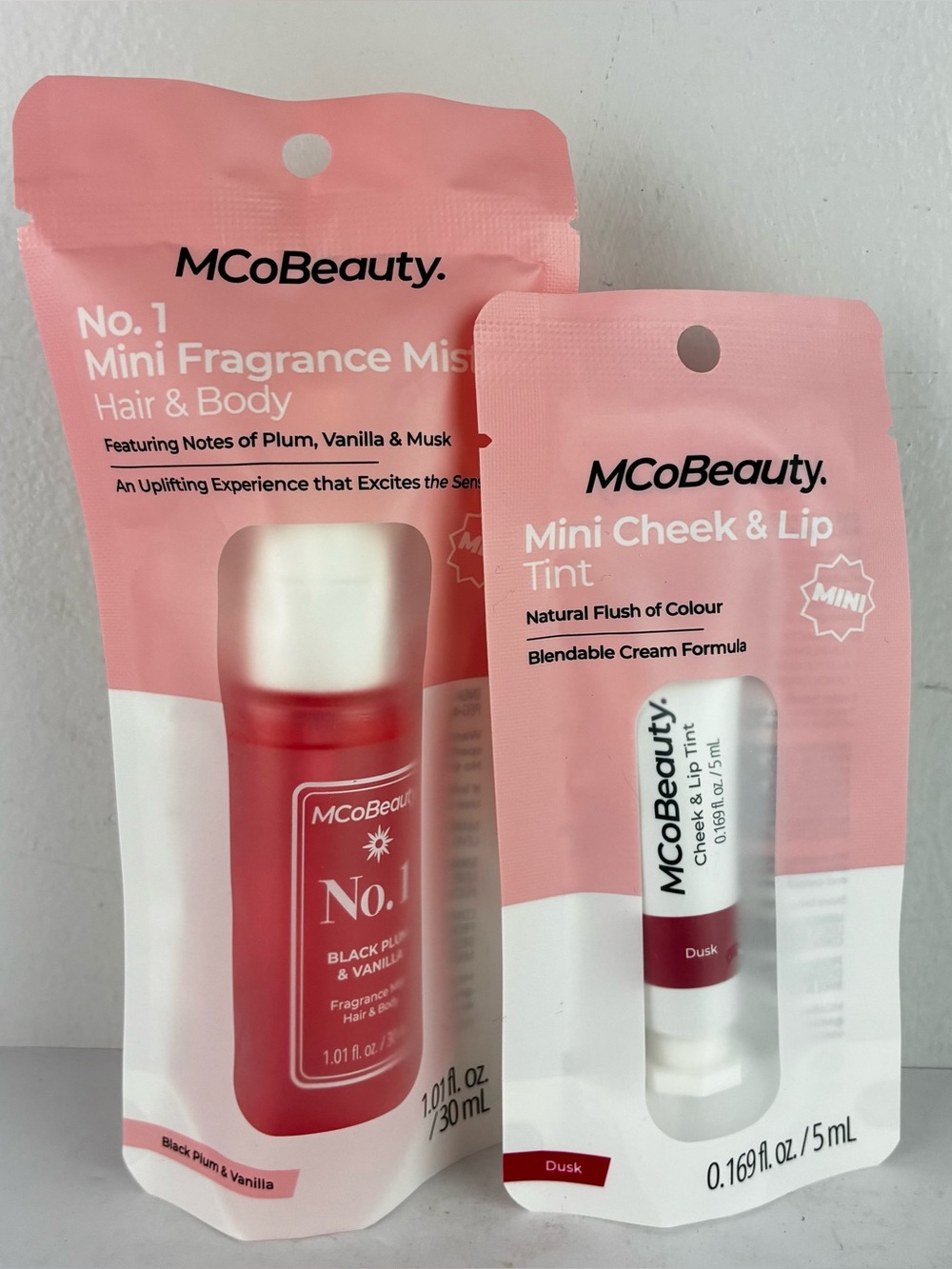 MCoBeauty NIP Mini Fragrance Mist and Mini Cheek & Lip Tint